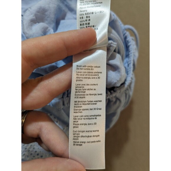 Topshop Jumpsuit Women's Blue Eyelet Viscose Spaghetti Straps Size 8 - Picture 10 of 14